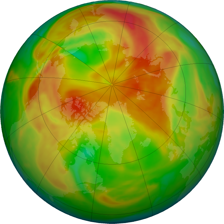 Arctic ozone map for 24 April 2023